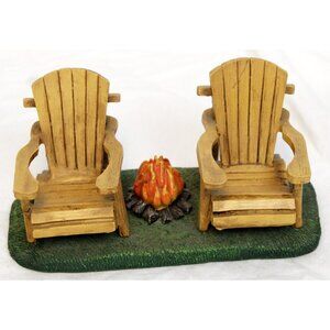 Salt & Pepper Shakers Adirondack Chair Holder Campfire BBQ Backyard